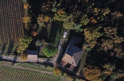 Landhaus kaufen Gaiole in Chianti, Toskana, RIF 3073 Vogelperspektive