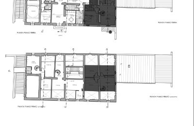 Historische Villa kaufen Siena, Toskana, RIF 2937 Grundriss Apt. 5 EG und OG