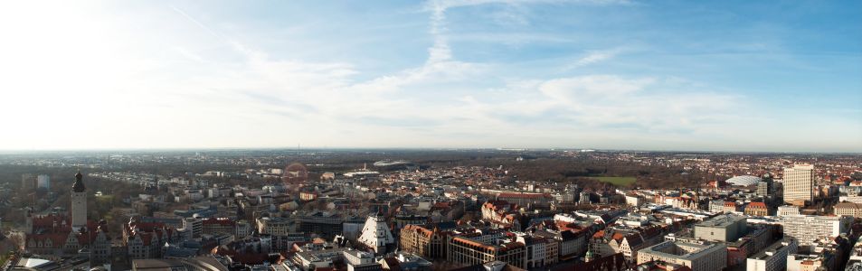 Leipzig, City-Hochhaus - City-Hochhaus Leipzig: Panorama Ausblick nach Westen